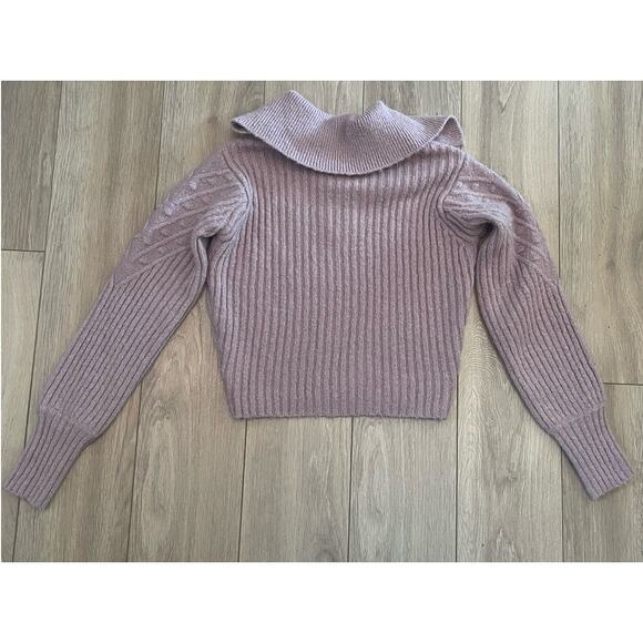 Womens Astr The Label Wool Blend Button Polo Collared Sweater Lilac Lavender S - Picture 4 of 5